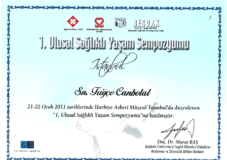 1. saglikli yasam sempozyumu diyetisyen tugce sert