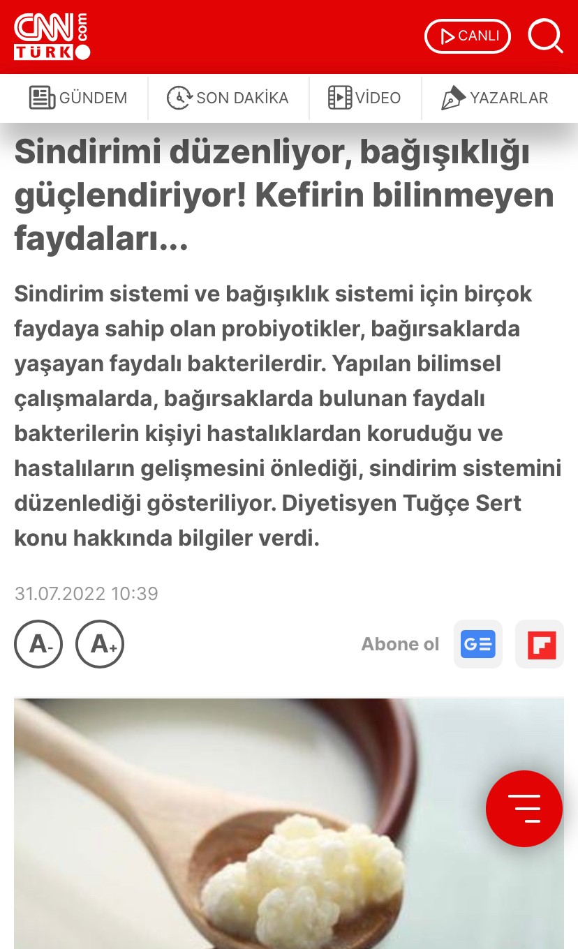 CNN Diyetisyen Tuğçe Sert